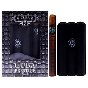 Cuba Prestige Black by Cuba Men - 2 Pc Gift Set 3oz EDT Spray, 1.17oz EDT Spray